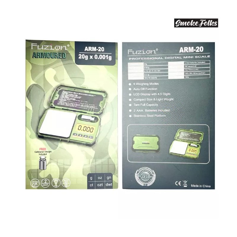 Fuzion Armoured Digital Pocket Scale 20g x 0.001g Jewelry Gram