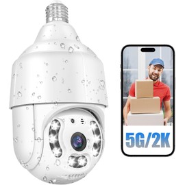 MCJ 2K / 4MP Light Bulb Security Camera Outdoor Waterproof, 2.4GHz Wireless WiFi Light Socket Camera for Home Secuity with Motion Detection and Alarm, Color Night Vision, Human Detection, IK580