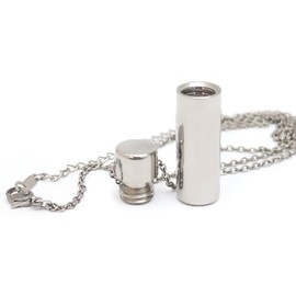 Cremation Pendant with (Stainless Steel/Rubber Rings/Chain Type/Length) Waterproof, Rustproof, Hypoallergenic, Large Capacity, Lightweight, Holds Dogs, Cats, Pet Cremas, Memorial Jewelry, Capsules, Necklaces, Pendants, Stainless Steel