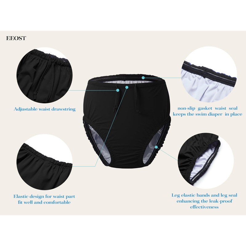 EEOST Youth Special Needs Reusable Swim Diapers Swimwear for Incontinence
