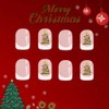 Christmas Press on Nails Short Square - ZWENJIE Winter Pink