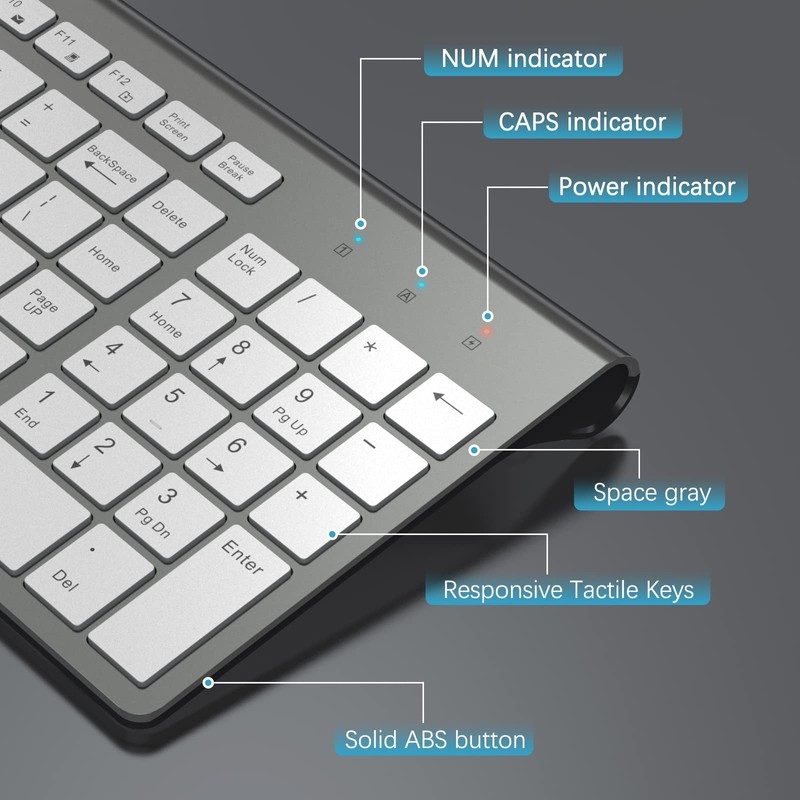 Wireless Keyboard and Mouse, J JOYACCESS Slim and Ergonomic Wireless
