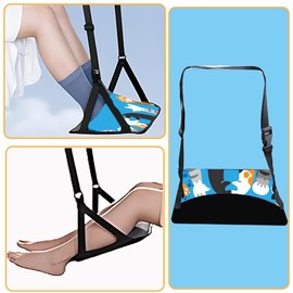 Muemigai Airplane Footrest Adjustable Feet Rest for Plane Travel Easy to Use Foot Hammock Airplane Travel Essentials Portable Light Leg Hammock for Plane Travel Accessories for Adult(Cat paw)