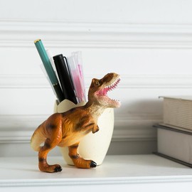 ISVNEED Dinosaur Pencil Holder for Kids Desk Organizers and Accessories,Cute Pen Holder, Back to School Supplies,Christmas Easter Gift Cool Stuff for Boys Girls Teens Kids, Office Decor (orange)