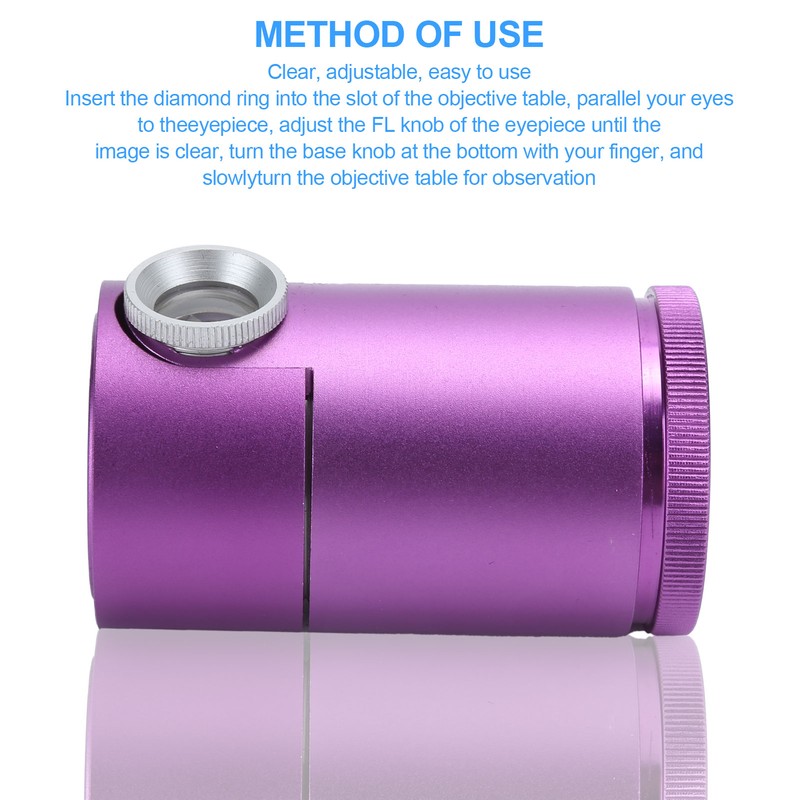 Diamond Magnifier Aluminum Adjustable High Definition Diamond Viewer Magnifier ToolPurple
