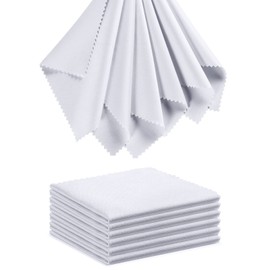 Eyeglass Cleaning Cloth Glasses Cleaner 12Pack Microfiber Lens Cleaner Eyewear Sunglass Wipes for Glass Jewelry Screen Camera Lint Free Thick 5x6 Inch (White, 5x6)