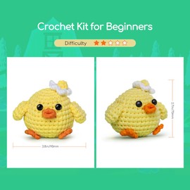 NestledCrafts Crochet Kit for Beginners Kids, Amigurumi Crochet Animal Kit, Easy Learn to Crochet with Step-by-Step Video Tutorials (PIPI)