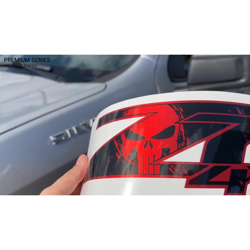 GOLD HOOK Z71 Decals, Punisher Edition Stickers, Premium Series (Metallic