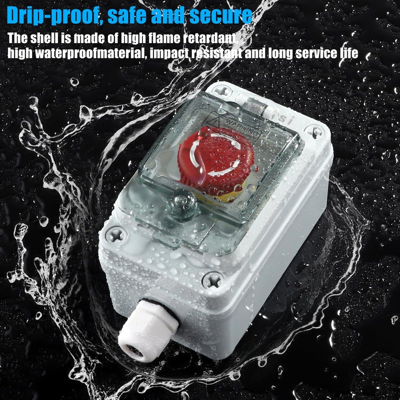 IP67 Button Switch Outdoor Waterproof Box Red Button Emergency Stop