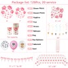 Pink Dog Birthday Supplies Doggy Paw Print Party Decorations Including