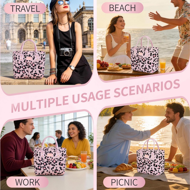 Lunch Bag Insulated,Adults Lunch Box with Pockets waterproof,Large Lunch Cooler