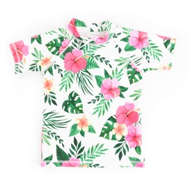 Teddy Kids392 Rash Guard, Kids, Boys, Girls, Short Sleeve, Amphibious, Sunburn Protection, hibiscus