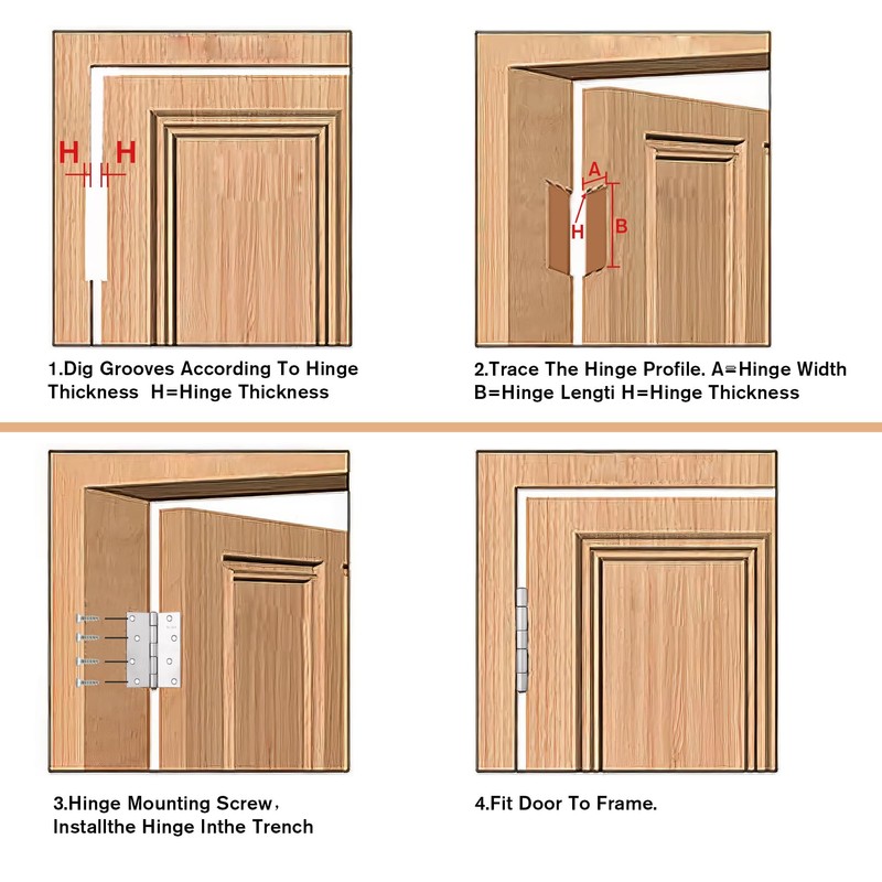 Pack of 4 Hinges Foldable 100 mm x 70 mm,