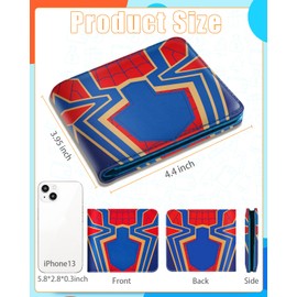 Bistup Cute Leather Wallet for Boys - Cool Credit Card Cash Id Holder Rfid Blocking Bifold Small Wallets With Coin Pocket Slim for Teens Men Little Boy Youth Unique Cartoon Funny Design