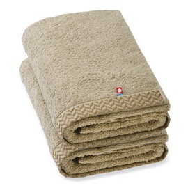 Imabari Bath Towel, 100% Cotton, Super Thick, Long Pile, Loosely Twisted Yarn, Fluffy, Soft, Quick Drying, Instant Absorption, Made in Japan, Gift, Hotel Towel, Set of 2, Sand Gold (Gold Beige)