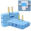 Zorfeter 2Pcs 3 in 1 Blue Rotatable Flat Wall Outlet