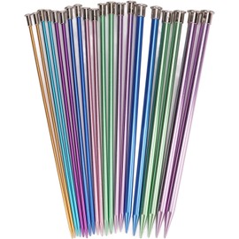 CYSFETENA Ultra Light Aluminum Knitting Needles Set 20PCS,9.8 in Weaving Needles with Storage Bag, Different Size Knitting Needles Set for Knitters and Crochet Enthusiasts