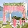 OUKEYI 12 Pcs Artificial Wisteria Flowers Garland, 3.6 FT Silk