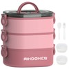 RIKDOKEN Lunch Box, Stackable 3 Layers Containers, Portable 94OZ Large