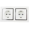 Double Wall Socket White for Surface Mounting, 10AX, 16A, 250V,