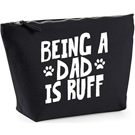 Hippowarehouse Being a dad is ruff dog printed make up cosmetic wash bag 18x19x9cm
