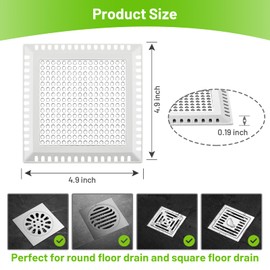 Aluvor Drain Hair Catcher,Shower Drain Cover Hair Catcher Shower Drain Strainer for Bathroom Floor,Square Shower Hair Drain Catcher to Keep Away from Clogged Drain-No Rust!