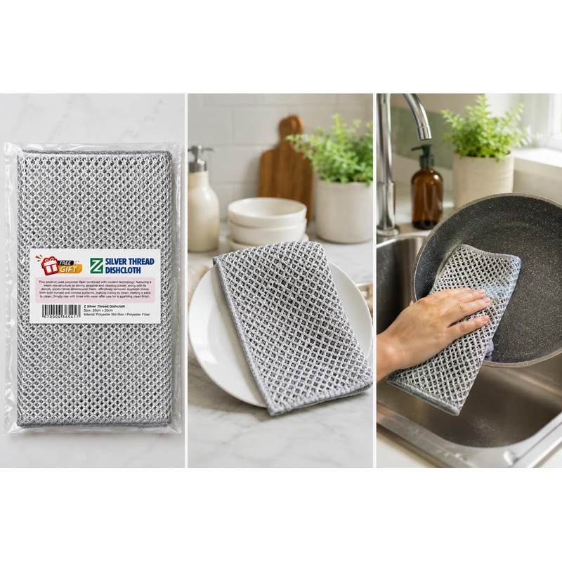 ZEE APPAREL Cotton Kitchen Tea Towels, 5 Pack, Grey with