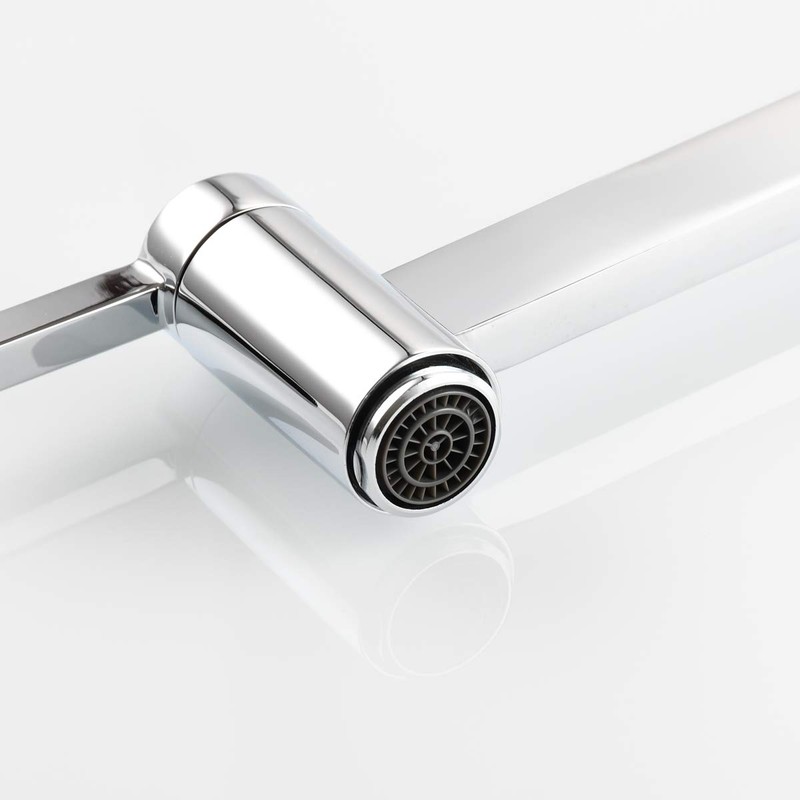 SOKNARKU Solid Brass Square Wall Mounted Folding Faucet Double Switch