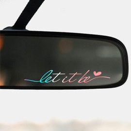 2PCS Let It Be Car Stickers, Car Accessories For Women, Motivational Mirror Decals, Vinyl Car Window Decals, Self Affirmation Car Decor, Car Decals for Rearview Mirror (Holographic)