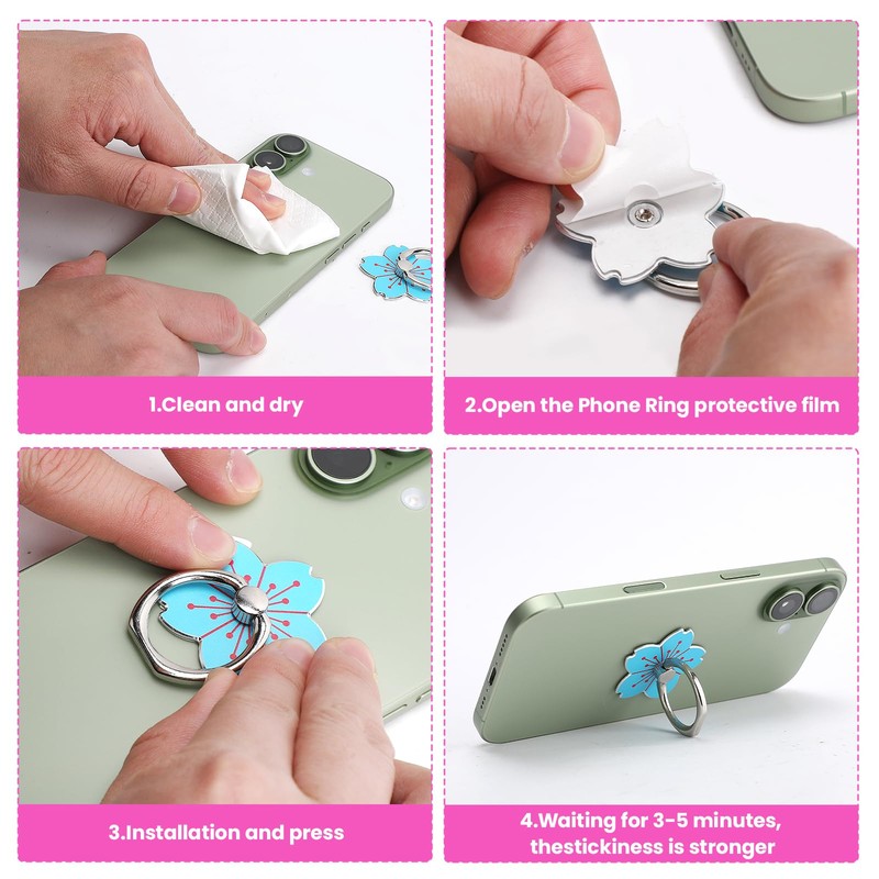 8 Pcs Cell Phone Ring Stand, Flower Shaped Phone Ring