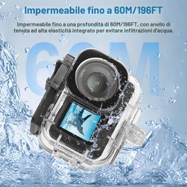 FitStill DJI Action 6 - Kit completo da immersione per DJI OSMO Action 6, custodia impermeabile da 60 m, 3 filtri e manico galleggiante, per snorkeling, surf, immersioni, accessori protettivi DJI