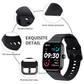 ViCRiOR Bands Compatible with Woneligo Smart Watch W13 Smartwatch Band, 22mm Soft Silicone Replacement Strap Watch Band for FITVII H56/ ENOMIR ID208BT/TOOBUR IDW16/MILOUZ IDW19