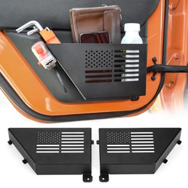 CALBEAU Metal Rear Door Storage Box Compatible with 2007-2018 Jeep Wrangler JK JKU 2/4 Doors, 2 Pack Rear Door Side Insert Organizer Pockets for Jeep Saggy Net Replacement