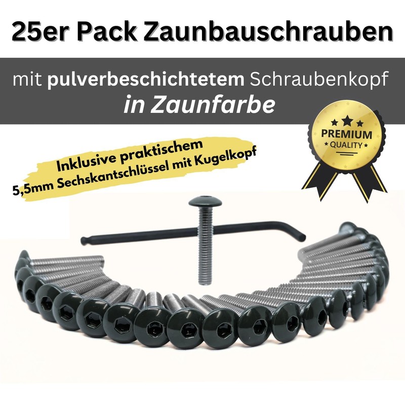 25 x Fence Screws M8 x 5.5 mm x 40