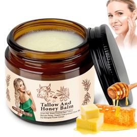 Bálsamo de sebo de ternera para piel, crema orgánica de ternera y miel para piel seca, loción de mantequilla corporal de sargo hidratante profunda para piel agrietada, crema hidratante de sargo de res, 2 onzas.