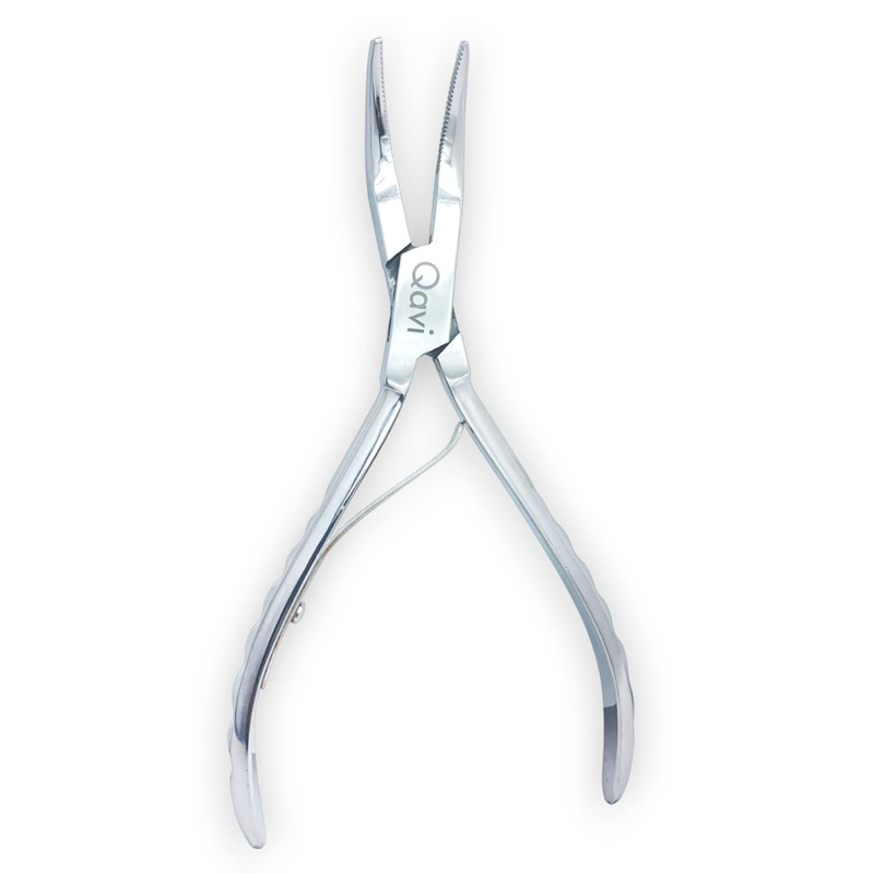 Fish Bone Pliers/Tweezers Curved, High Grade Stainless Steel Polished (17cm)