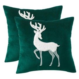 Tosleo Cushion Cover 45 x 45 cm, Set of 2 Christmas Cushion Covers, Christmas Tree Decorative Cushion Sofa Living Room Bedroom Couch 45 x 45 cm (green4, 45 x 45 cm)