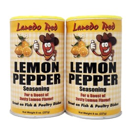 2 Pack of Award Winning Seasoning Laredo Red Spice Shakers (8oz, Lemon Pepper)