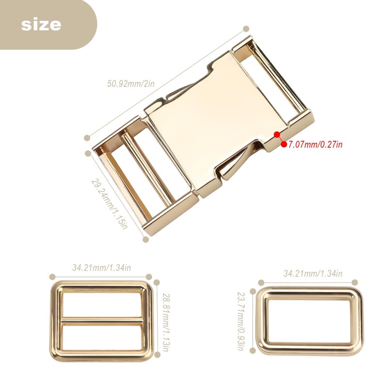 TIANLIN Buckles and Clasps, Metal Buckles (Gold), 50 x 30