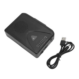 Cassette Player Retro Stereo 2 Charging Methods Portable Tape Player with Clear Speaker for Indoor Outdoor Black