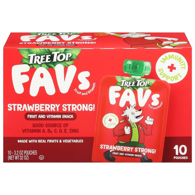Tree Top FAVs Fruit Pouch, Strawberry 3.2 oz. (Pack of