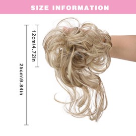 SSKHE Messy Bun Hair Piece for Women Messy Bun Real Hair Hair Bun, Tousled Updo Elastic Hair Bun Hair Piece for Women Synthetic Messy Hair Bun Donut Accessories Scrunchies (Brilliant Brown)