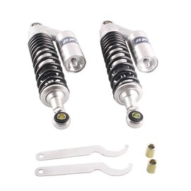 Mallofusa 320mm Pair Motorcycle Rear Air Shock Absorbers for Honda Kawasaki Yamaha Suzuki Universal Silver & Black