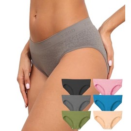 Y25D Womens Underwear Seamless Bikini Underwear Cheeky Stretch Hipster Panties for Ladies Undies, 6-Pack