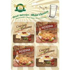 Italian Italian Set/Coaster Set of 4 (Tin)