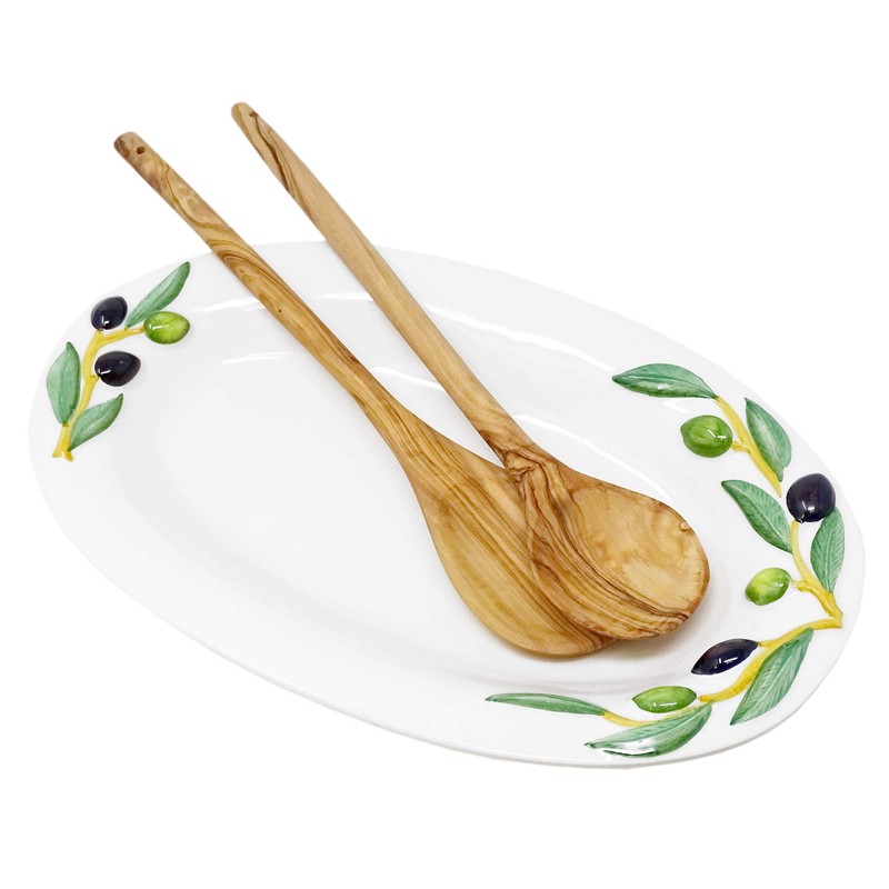 Lashuma Handmade oval serving plate made of Italian ceramic in