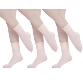 MIXLAC Calze da balletto rosa senza cuciture per ragazze, confezione da 3 paia, morbide e traspiranti (EU 32–36)