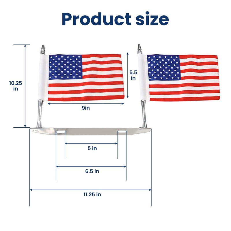 GUAIMI License Plate Flag Mount Double Flag Holder Motorcycle Flags