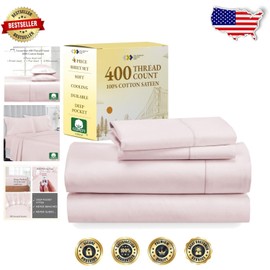 Soft Antique Pink King Sheets - 400 TC, Sustainable Cotton for Elite Comfort