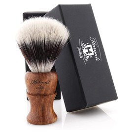 Haryali London Shaving Brush with Synthetic Silvertip Hair - Synthetic Shaving Cream Brush - Wooden Shaving Brush for Extra Lather - Perfect with Any Shaving Cream or Shaving Soap
